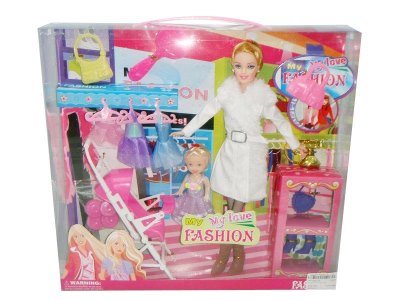 BENDABLE DOLL W/STROLLER & BABY   - HP1000776