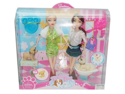 2/S BENDABLE DOLL W/PETS  - HP1000805