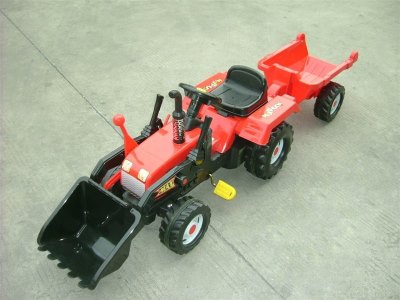 PEDAL TRACTOR W/REAR BUCKET RED/YELLOW - HP1001494