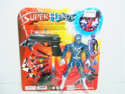 SUPER POLIC MAN W/LIGHT & SOFT SHOOTING GUN & HAND GRENADES - HP1001623