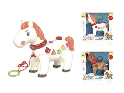 PULL LINE HORSE W/MUSIC & LIGHT (2COLOR) - HP1002578