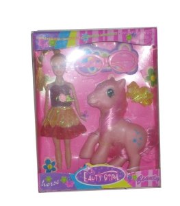 DOLL AND VINYL HORSE - HP1003346