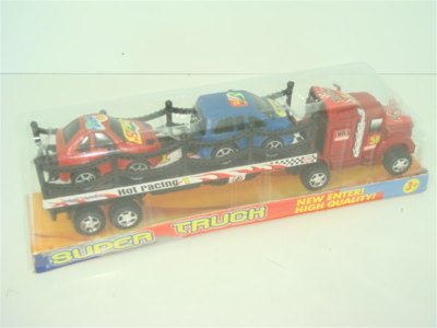 FRICTION TOW TRUCK W/2 CARS RED BLUE - HP1004066