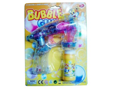 B/O TRANSPARENT BUBBLE GUN W/4 LED，1 BOTTLE LIQUID - HP1005418