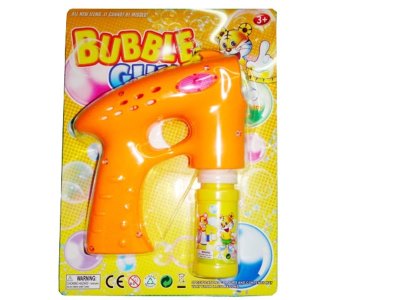 B/O BUBBLE GUN W/6 LED，MUSIC，1 BOTTLE LIQUID，2 COLOUR ASST  - HP1005420