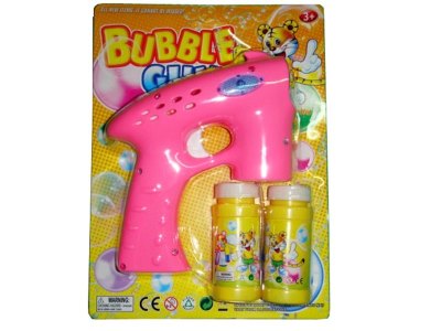 B/O BUBBLE GUN W/4 LED，MUSIC，2 BOTTLE LIQUID，2-3 COLOUR ASST - HP1005426