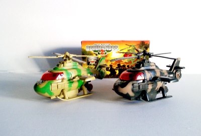 PULL LINE MILITARY HELICOPTER  W/CANDY HOLDER GREEN/YELLOW - HP1005574