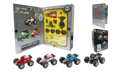 PULL BACK ASSEMBLE DIE CAST RACING CAR 4COLOR - HP1006095