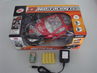 1:18 SCALE 4 FUNCTION R/C RACER CAR W/ LIGHT RED/SILVER/BLACK/ORANGE NOT INCLUDE BATTERY - HP1006974