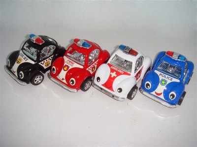 4PCS PULL BACK CARTOON POLICE CAR 4 COLOR - HP1007020