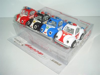 8PCS PULL BACK CARTOON POLICE CAR 4 COLOR - HP1007026