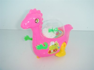 PULL LINE SNOW DINOSAUR  GREEN YELLOW PINK - HP1007479