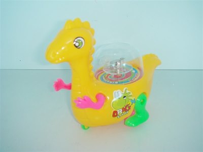 PULL LINE DINOSAUR W/ LIGHT  GREEN YELLOW PINK - HP1007482