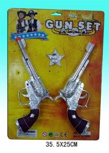 COWBOY GUN SET W/2PCS(PLATING) - HP1007557