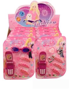 BEAUTY SET W/MOBILPHONE 2ASST. 8PCS/DISPLAY BOX  - HP1007709