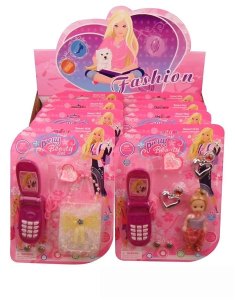 BEAUTY SET W/MOBILPHONE 2ASST. 8PCS/DISPLAY BOX  - HP1007726