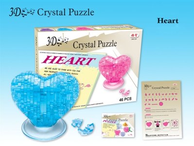 ASSEMBLE CRYSTAL PUZZLE (HEART SHAPE) 3COLOR - HP1007760