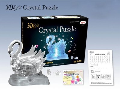 ASSEMBLE CRYSTAL PUZZLE (SWAN)W/FLASHING LIGHT &MUSIC 2COLOR - HP1007780