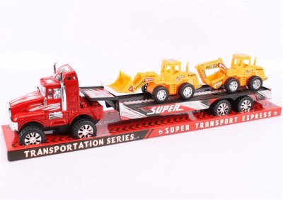 FRICTION TOW CAR W/2 FREE WHEEL CARS 3 COLOR - HP1007792