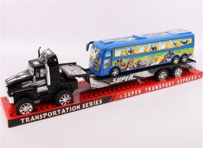 FRICTION TOW CAR W/FREE WHEEL BUS 3 COLOR - HP1007795