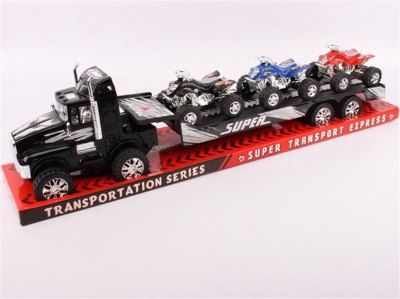 FRICTION TOW CAR W/3 FREE WHEEL MOTORCYCLE 3 COLOR - HP1007796