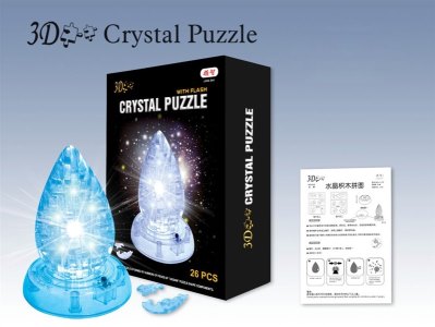 ASSEMBLE CRYSTAL PUZZLE (WATER DROP)W/FLASHING LIGHT 2COLOR - HP1007809