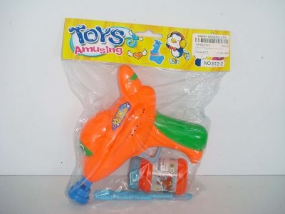 CARTOON AIRPLANE BUBBLE GUN YELLOW/ORANGE - HP1007824