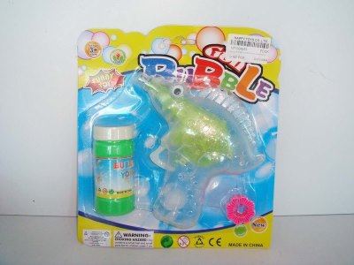 DINOSAUR BUBBLE GUN SET W/LIGHT (TRANSPARENT) - HP1008233