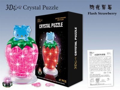 ASSEMBLE CRYSTAL PUZZLE (STRAWBERRY) 2COLOR W/FLASHING LIGHT - HP1009798