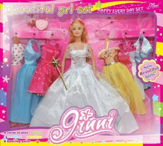 FASHION DOLL W/6 DRESSES 4ASST. - HP1009814