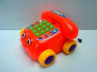 PULL LINE TELEPHONE CAR W/LIGHT & SOUND 3COLOR - HP1010721