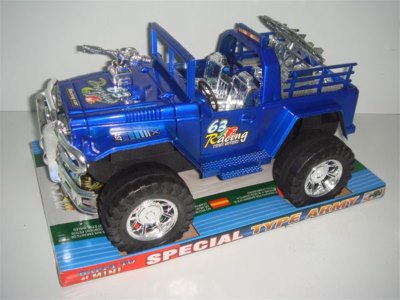 FRICTION JEEP W/OPEN DOOR RED/BLUE - HP1010730