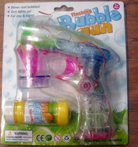 B/O TRANSPARENT BUBBLE GUN W/4LIGHTS - HP1011113