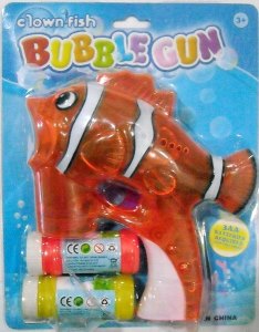 CLOWN FISH TRANSPRENT BUBBLE GUN W/LIGHT  - HP1011156