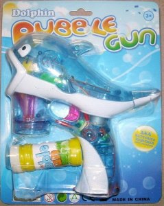 TRANSPRENT DOLPHIN BUBBLE GUN W/LIGHT - HP1011162