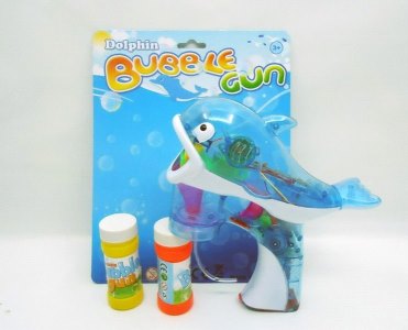 TRANSPRENT DOLPHIN BUBBLE GUN W/LIGHT & MUSIC - HP1011163