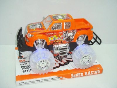 FRICTION CAR W/LIGHT & MUSIC BLUE/ORANGE/BLACK - HP1011381