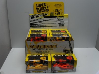 FRICTION CONSTRUCTION CAR 12PCS DISPLAY BOX - HP1011705