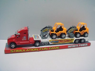 FRICTION TRUCK W/2 FREE WAY CONSTRUCTION CAR RED/BLUE - HP1012145