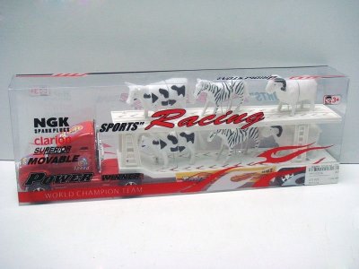 FRICTION TRUCK W/6ANIMAL RED/BLUE - HP1012219