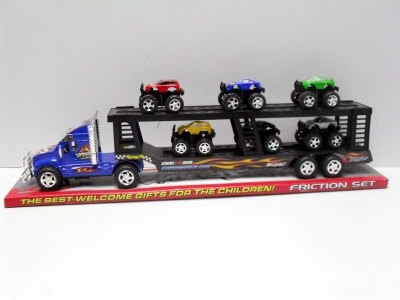 FRICTION TRUCK W/6FREE WAY CAR RED/BLUE - HP1012235