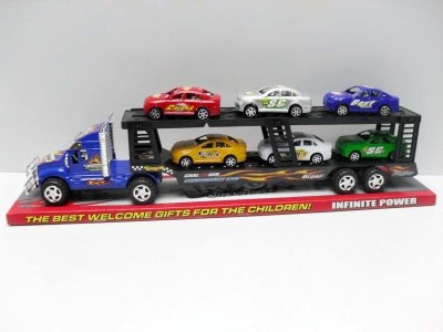 FRICTION TRUCK W/6FREE WAY CAR RED/BLUE - HP1012238