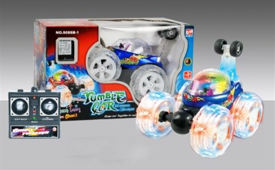 4FUNCTION R/C STUNT CAR W/LIGHT & MUSIC & CHARGER INCLUDED BATTERY RED/BLUE - HP1012261