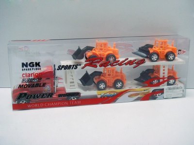 FRICTION TRUCK W/4 FREE WAY CONSTRUCTION CAR RED/BLUE - HP1012276