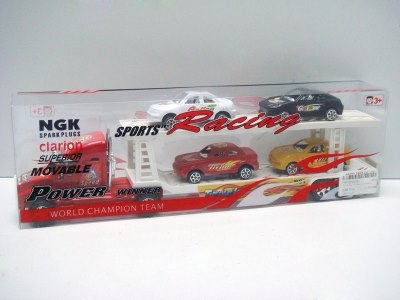 FRICTION TRUCK W/4 FREE WAY CAR RED/BLUE  - HP1012279