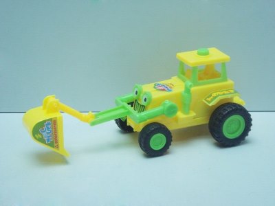 PULL BACK CARTON CONSTRUCTION CAR YELLOW/GREEN 2ASST. - HP1012379