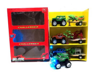 FRICTION TRUCK W/CROCODILE ELEPHANT FIRE AIRPLANE&LIGHT 4COLOR - HP1012486