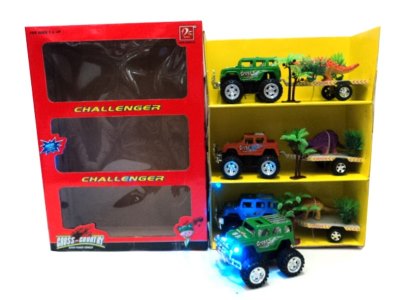 FRICTION TRUCK W/DINOSAUR CROCODILE CHAMELEON &LIGHT 4COLOR - HP1012487