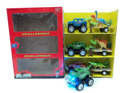 FFRICTION TRUCK W/6ASST.DINOSAUR & LIGHT 4COLOR - HP1012494