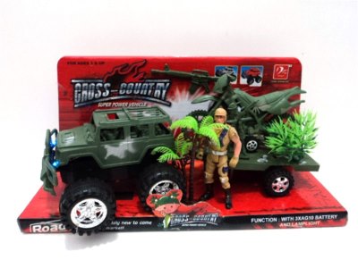 FFRICTION MILITARY TRUCK W/SOLDIER & MOTOR & LIGHT - HP1012500